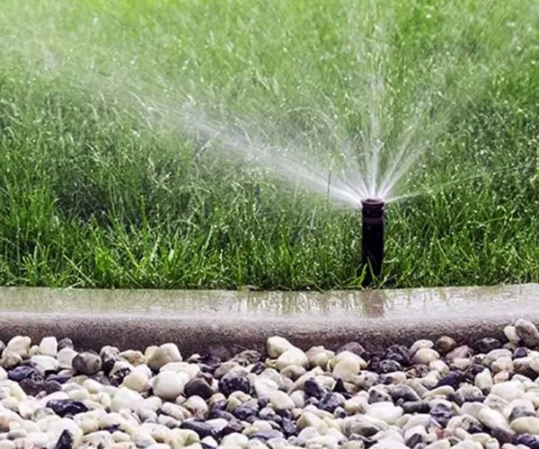Automated garden sprinkler irrigation system watering lawn by Perfect Technical Works in Dubai
