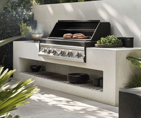 Modern outdoor BBQ grilling station installation by Perfect Technical Works in Dubai